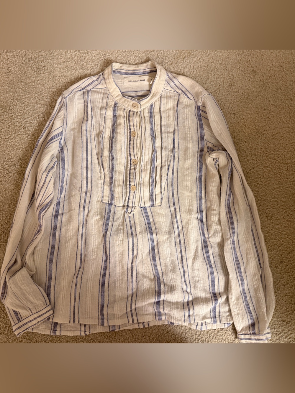 Isabel Marant White Shirt with Blue Stripes cotton